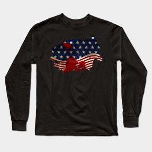 American flag map memorial Long Sleeve T-Shirt